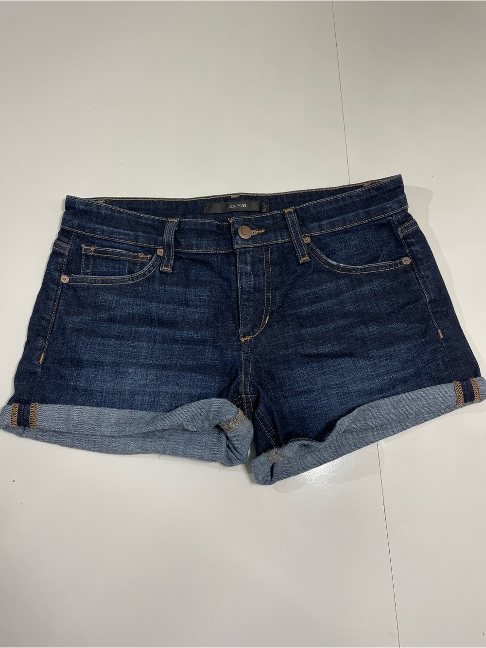 Joe’s Chrissy Blue Denim Long Shorts Inseam 8 Rise 8” Size 27
